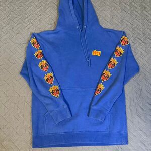 Vintage 00s Y2K OBEY Skate flame Hoodie with Front, back, and sleeve Print